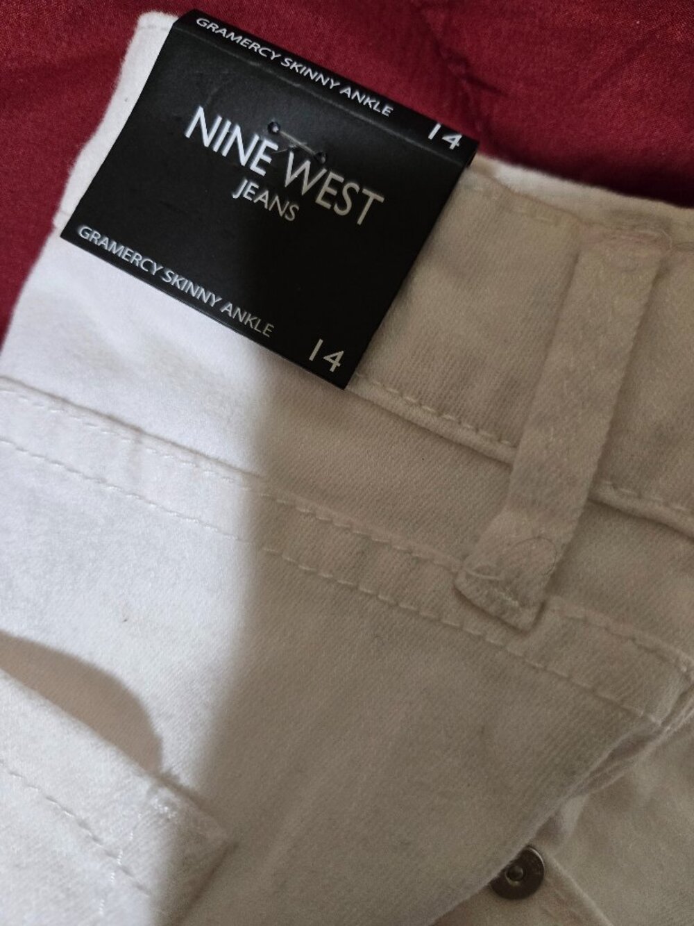 NWT White Nine West Grammercy Skinny Ankle Jeans SZ 14